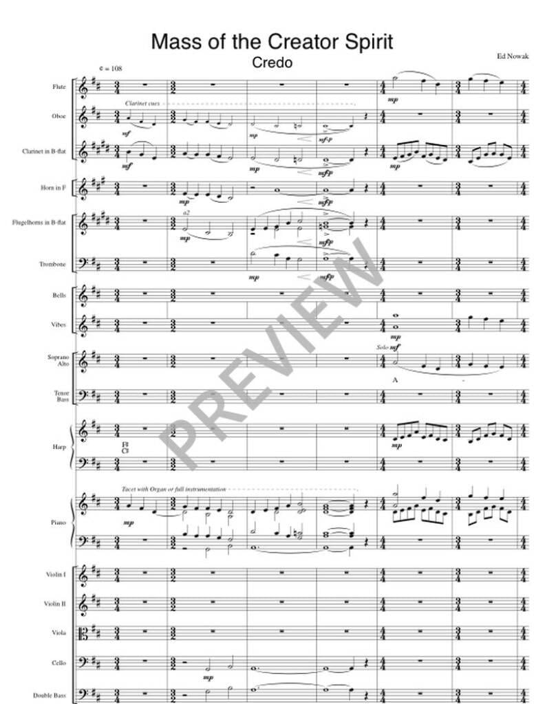 Credo from Mass of the Creator Spirit - Full Score